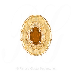 GS438 CIT - 14 Karat Gold Citrine Slide 